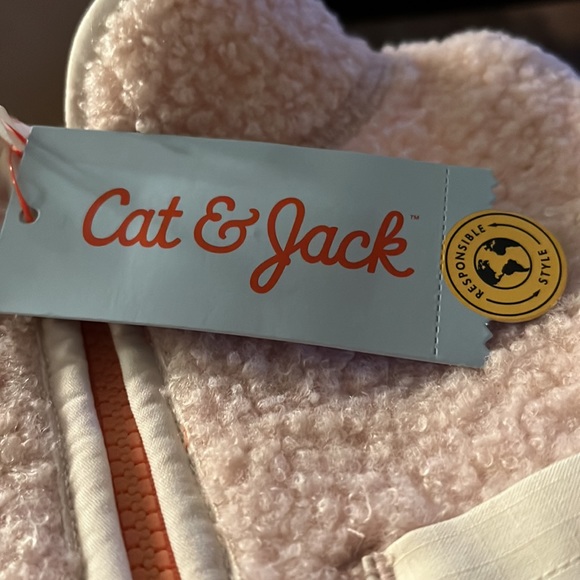 Girls extra small blush Sherpa zip up jacket.  New with tags. - Picture 6 of 6